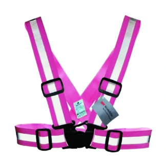 Reflexné elastické detské popruhy – ružové, veľkosť XS–M, norma EN 13356 (Kópia)