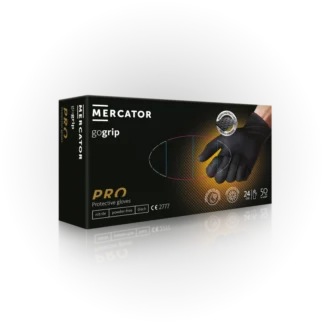 MERCATOR GoGrip Black – zosilnené nitrilové rukavice s diamantovým vzorom (50 ks)