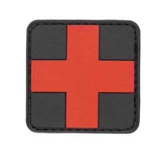 3D nášivka Medic Cross RED/BLACK na suchom zipse