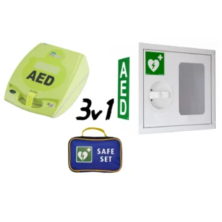 SADA 3 v 1: Defibrilátor AED ZOLL Plus vrátane resuscitačnej sady a skrinky s alarmom