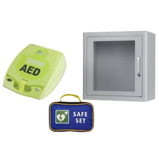 AKČNÁ SADA 3 v 1: Defibrilátor AED ZOLL Plus vrátane resuscitačnej sady a skrinky s alarmom
